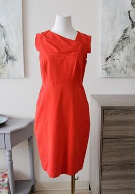 J.Crew Red  Cotton Fitted Sheath Dress size 4